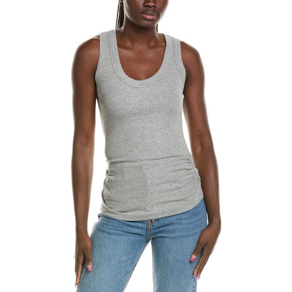 Michael Stars Womens Micah Ruched Scoop Neck Tank